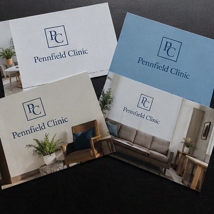 Branded postcards with logo